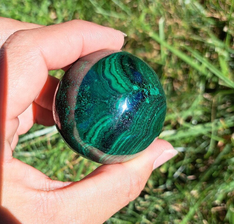 Malachite Crystal Sphere - Transformation, Meditation, Personal Growth, Crystal Collection