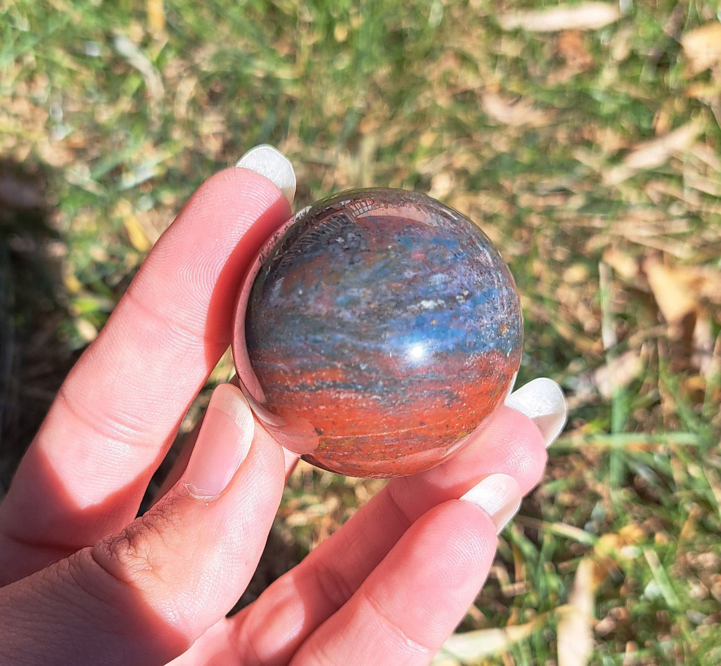 Ocean Jasper Sphere - Gemstone Sphere, Metaphysical Crystal, Crystal Collection