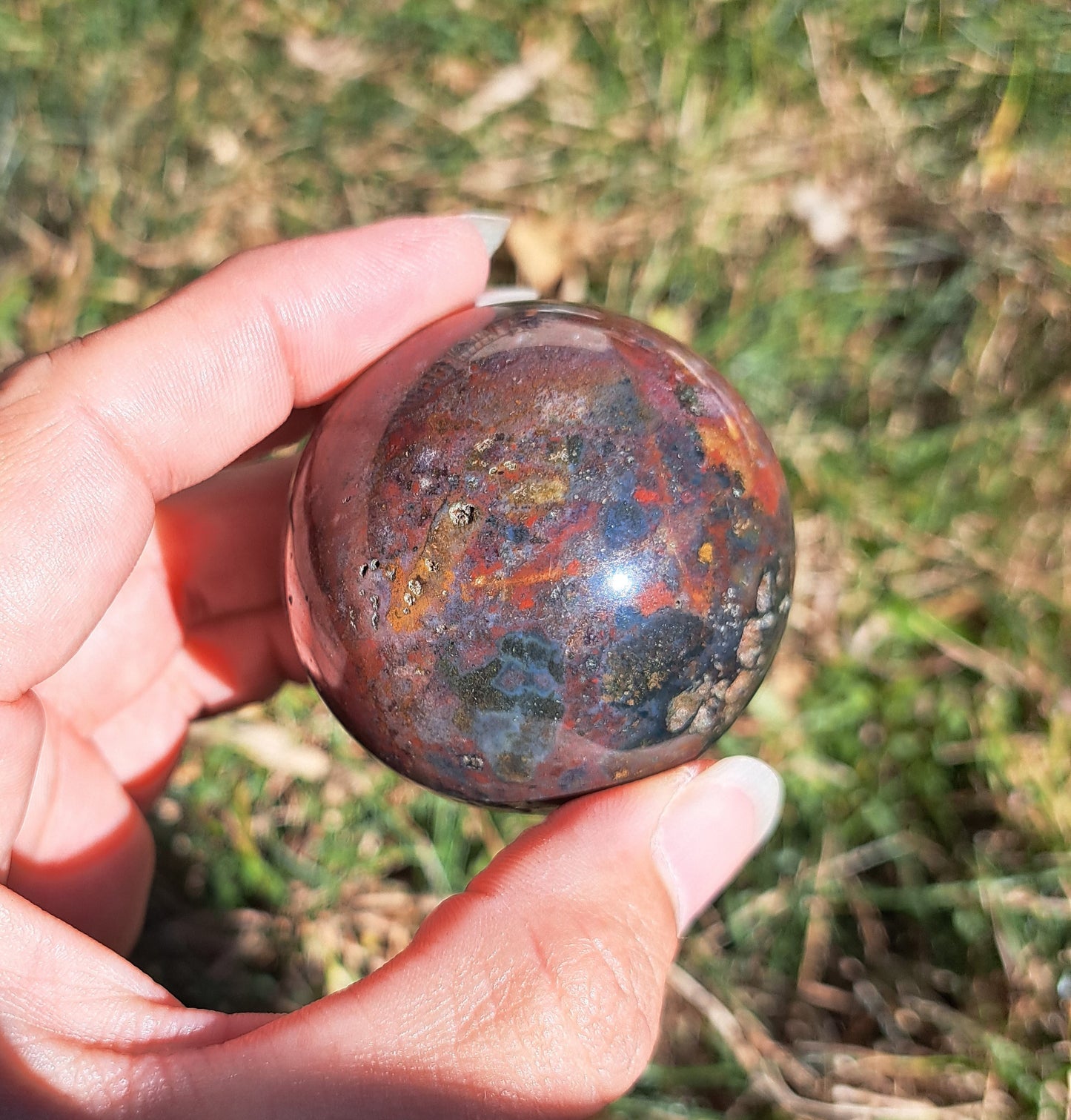 Ocean Jasper Sphere - Gemstone Sphere, Metaphysical Crystal, Crystal Collection