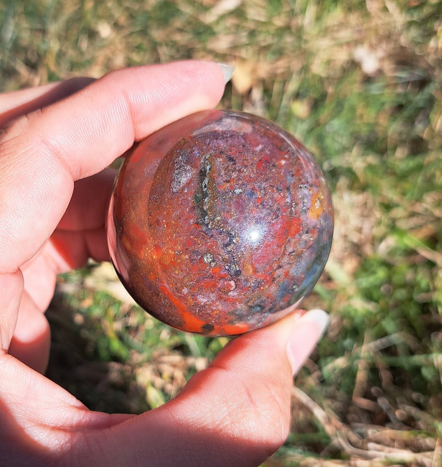 Ocean Jasper Sphere - Gemstone Sphere, Metaphysical Crystal, Crystal Collection