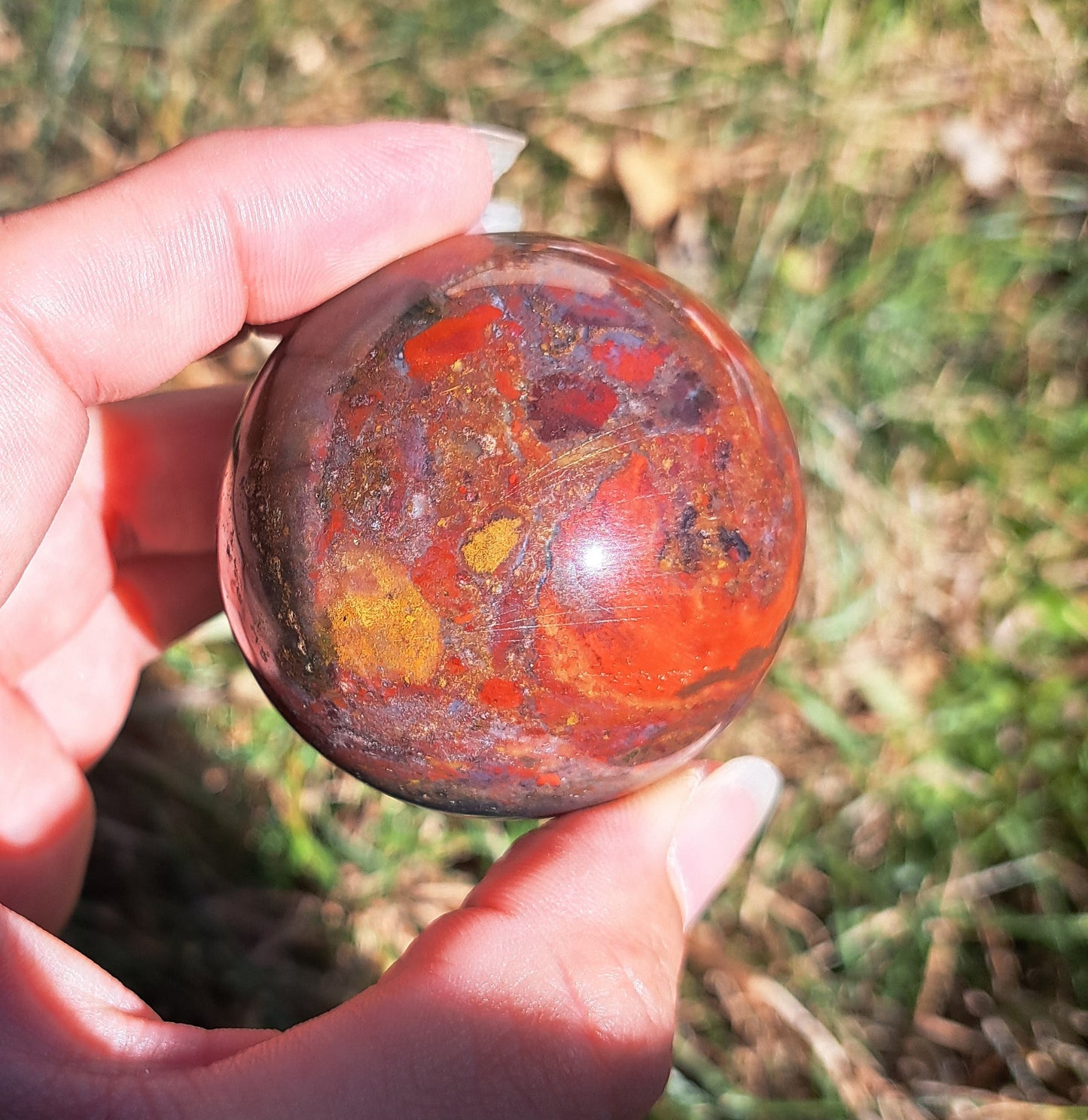 Ocean Jasper Sphere - Gemstone Sphere, Metaphysical Crystal, Crystal Collection