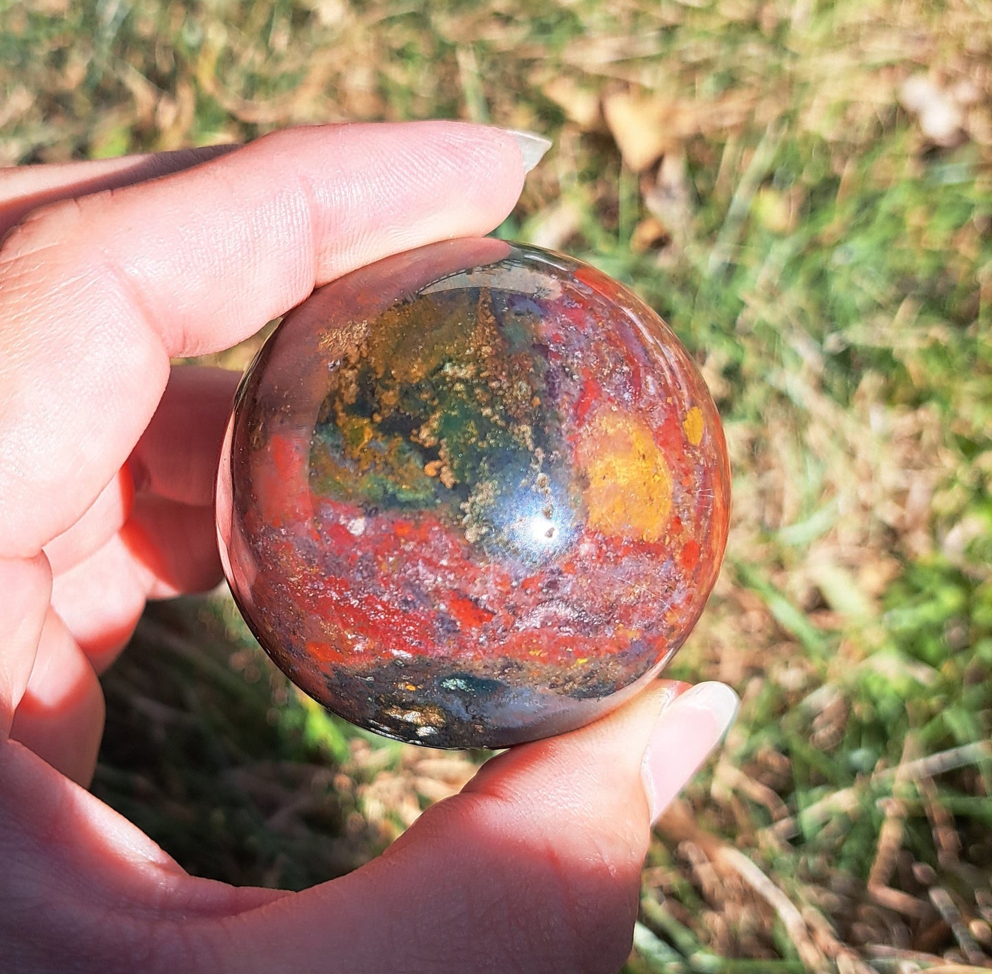 Ocean Jasper Sphere - Gemstone Sphere, Metaphysical Crystal, Crystal Collection
