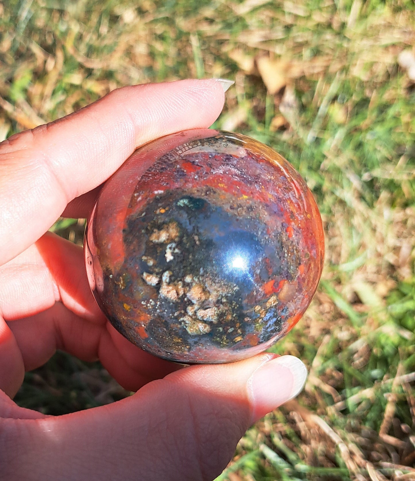 Ocean Jasper Sphere - Gemstone Sphere, Metaphysical Crystal, Crystal Collection