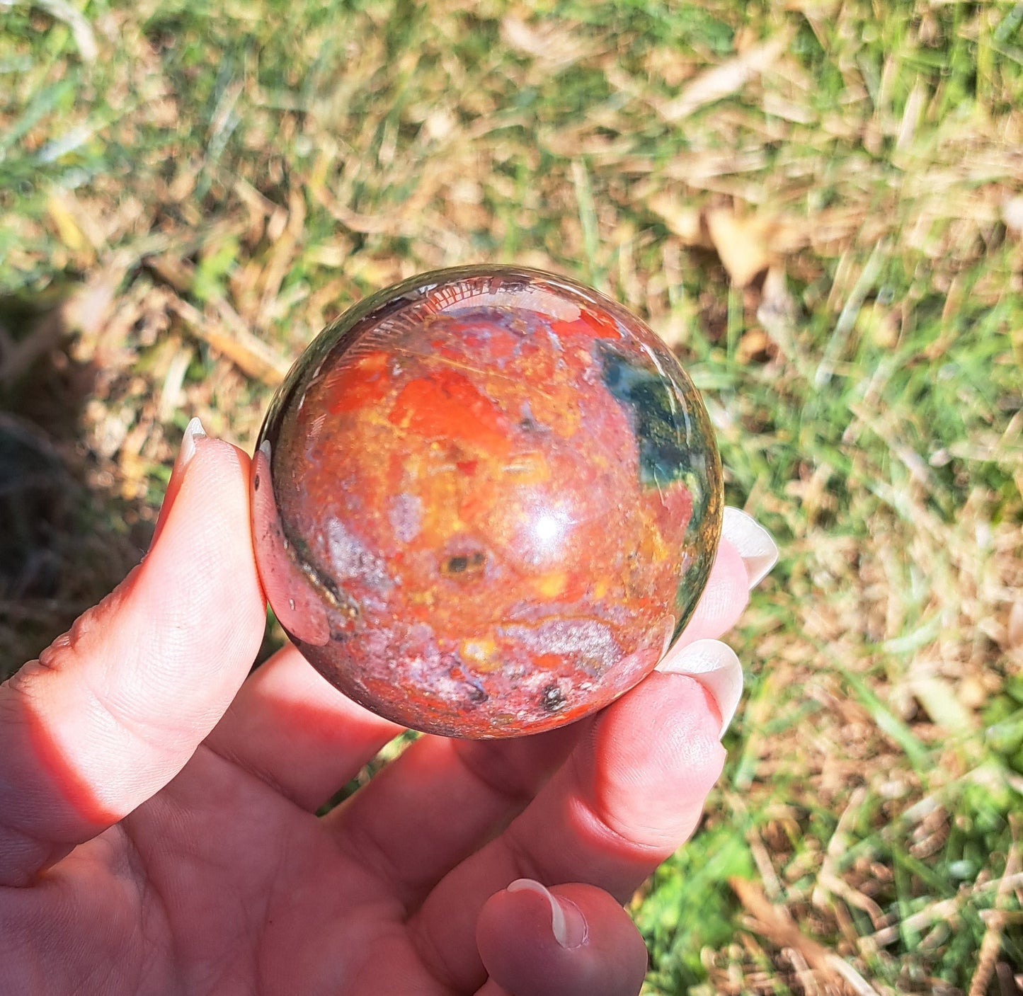 Ocean Jasper Sphere - Gemstone Sphere, Metaphysical Crystal, Crystal Collection