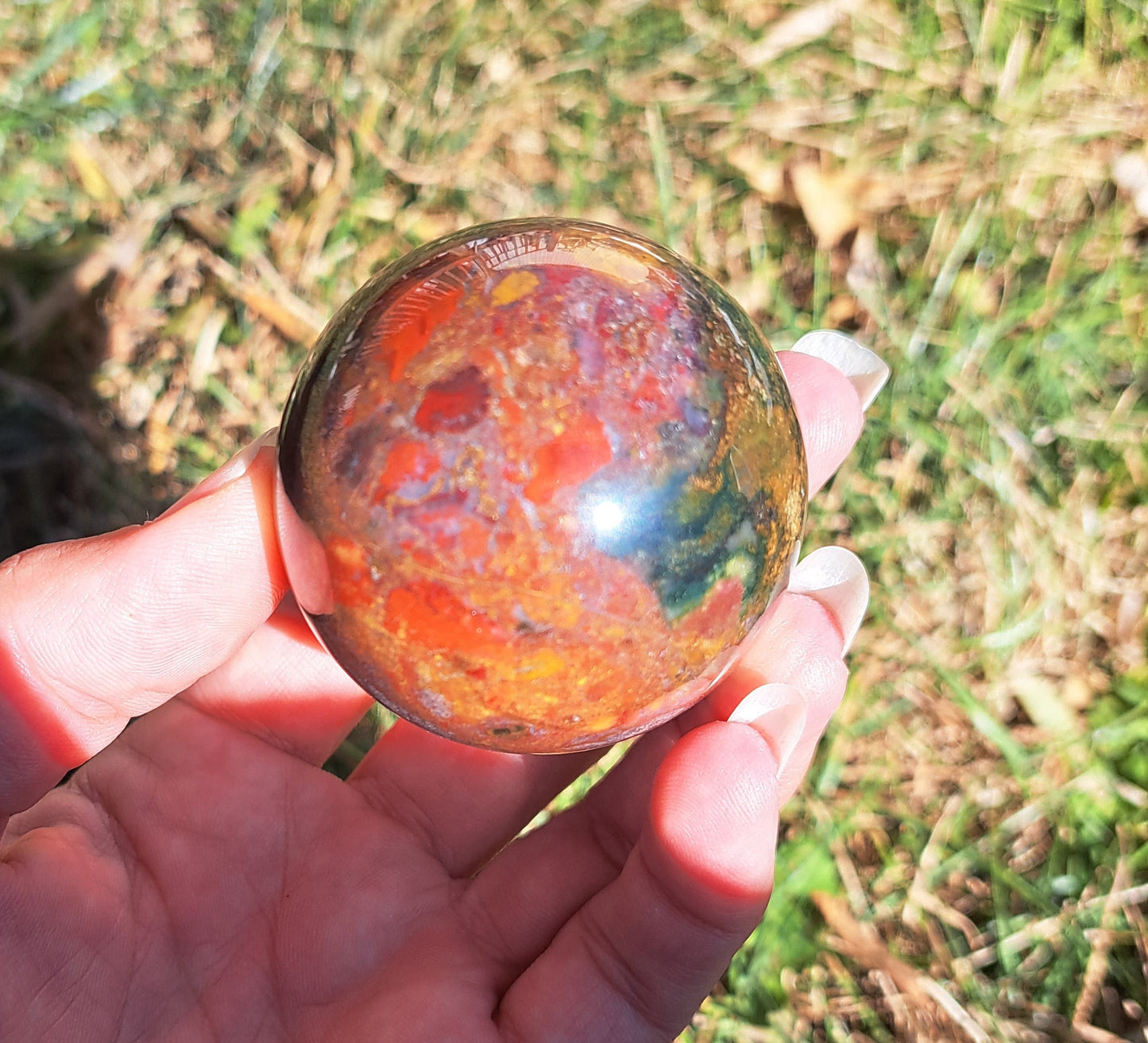Ocean Jasper Sphere - Gemstone Sphere, Metaphysical Crystal, Crystal Collection