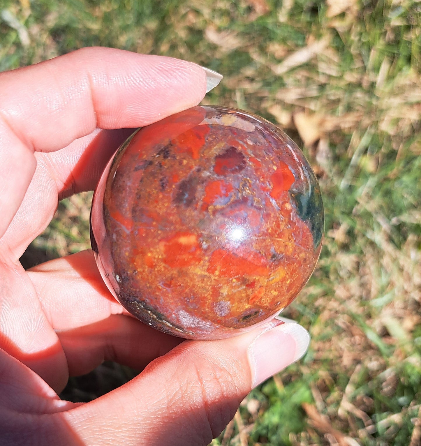 Ocean Jasper Sphere - Gemstone Sphere, Metaphysical Crystal, Crystal Collection