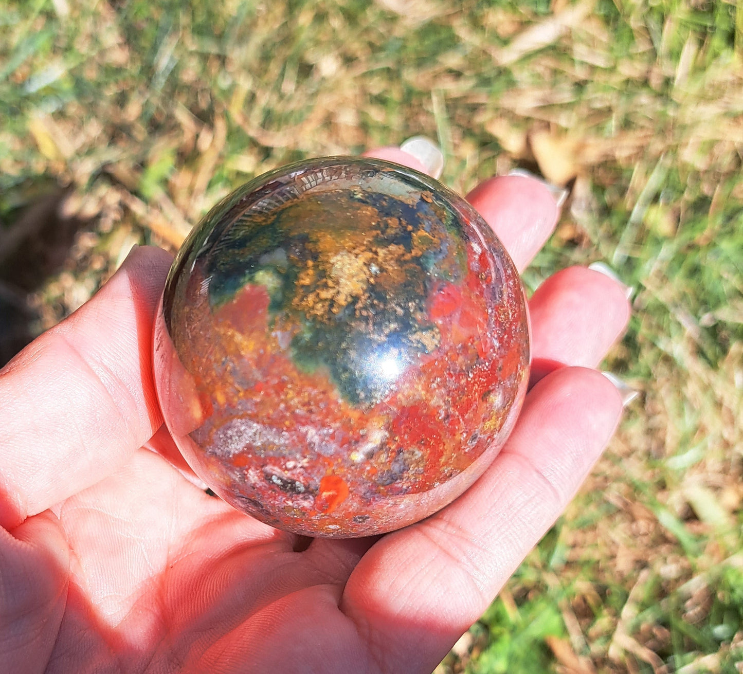 Ocean Jasper Sphere - Gemstone Sphere, Metaphysical Crystal, Crystal Collection