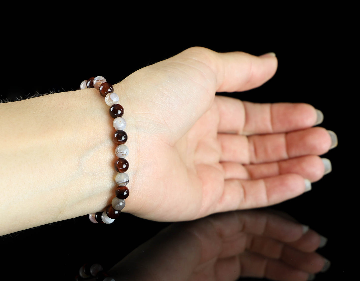 Botswana Agate & Red Tigers Eye Crystal Bracelet