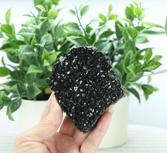 Epidote in Quartz – Mossy Crystal Cluster | Fairy Vibes | Nature Sourced