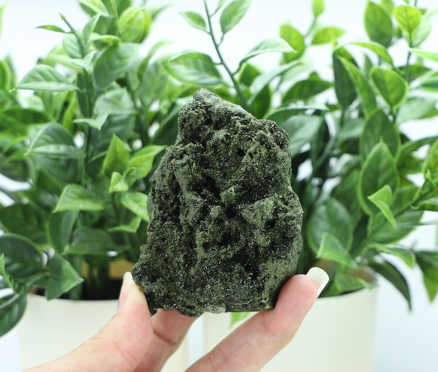 Epidote in Quartz – Mossy Crystal Cluster | Fairy Vibes | Nature Sourced