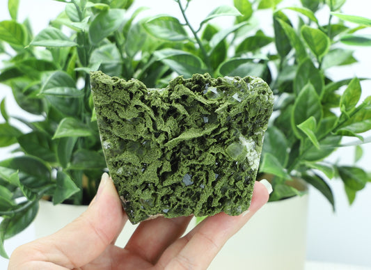 Epidote in Quartz – Mossy Crystal Cluster | Fairy Vibes | Nature Sourced