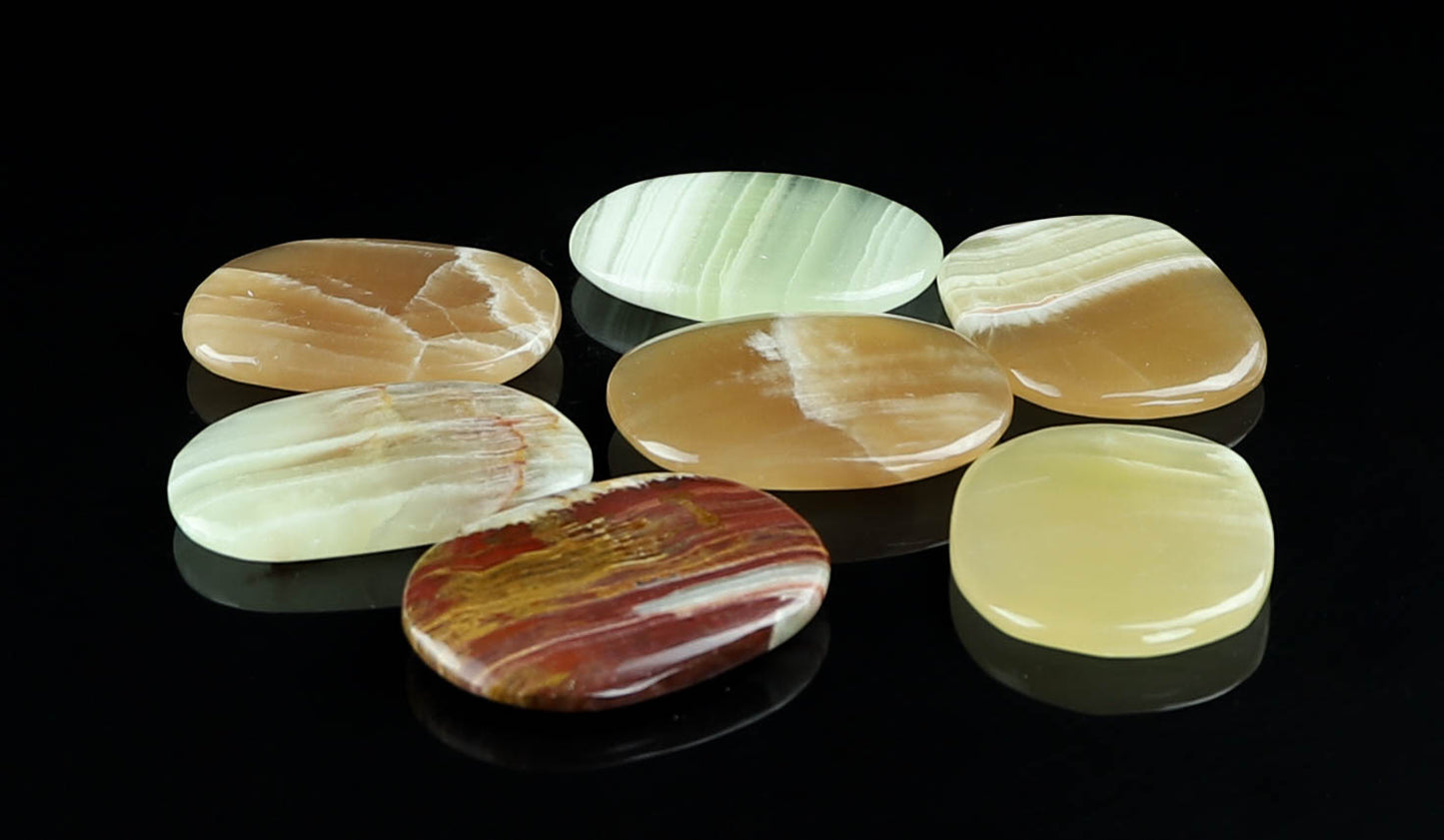Onyx Flat Stones - Worry Stones