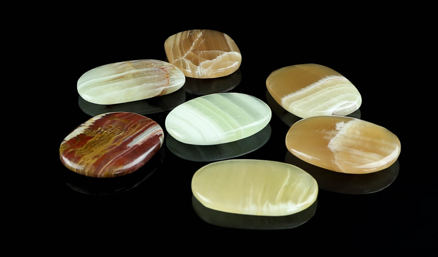 Onyx Flat Stones - Worry Stones