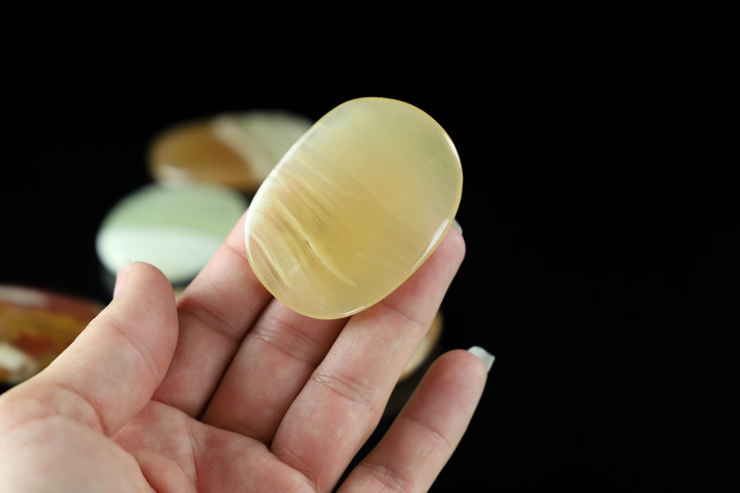 Onyx Flat Stones - Worry Stones