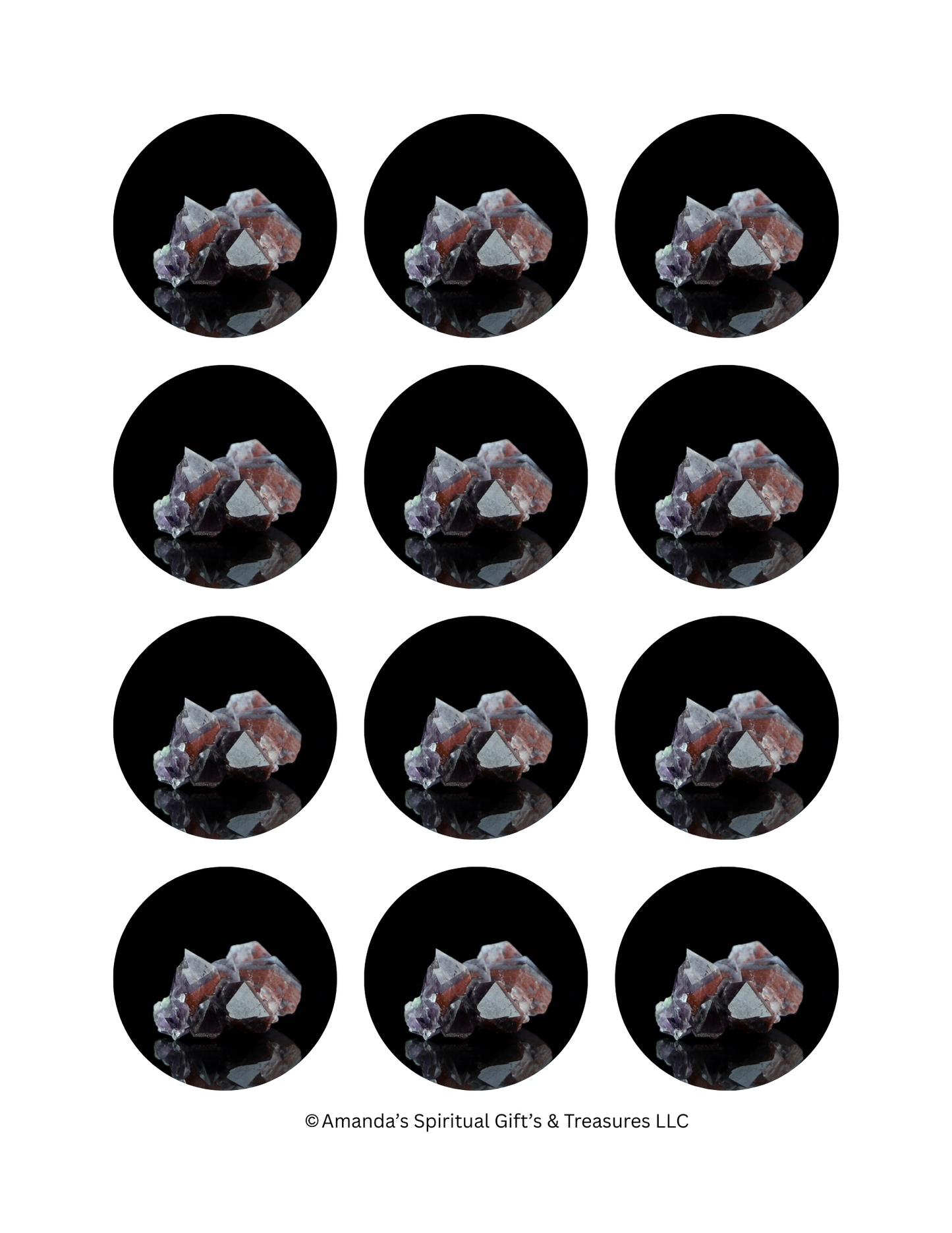 Hematite Included Amethyst Crystal Sticker - Digital Download