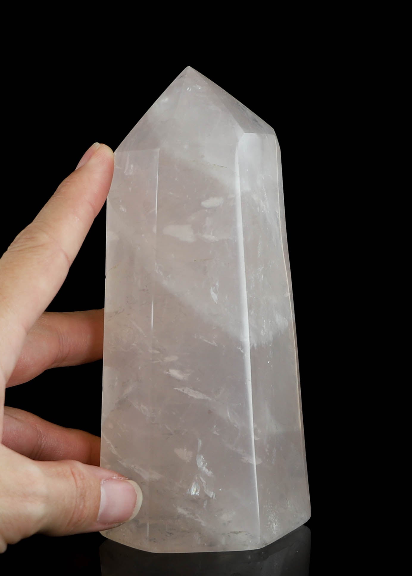 Natural Rose Quartz Tower - Healing, Love, Courage