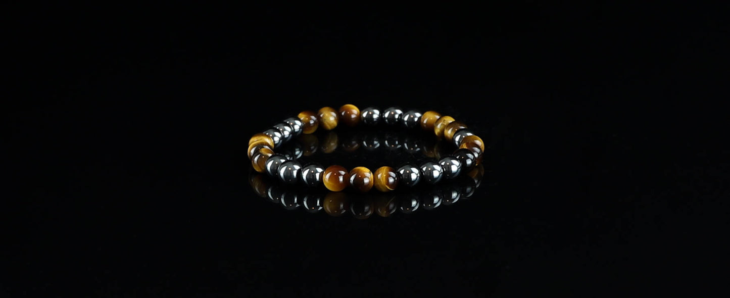 Tigers Eye & Hematite Gemstone Bracelet