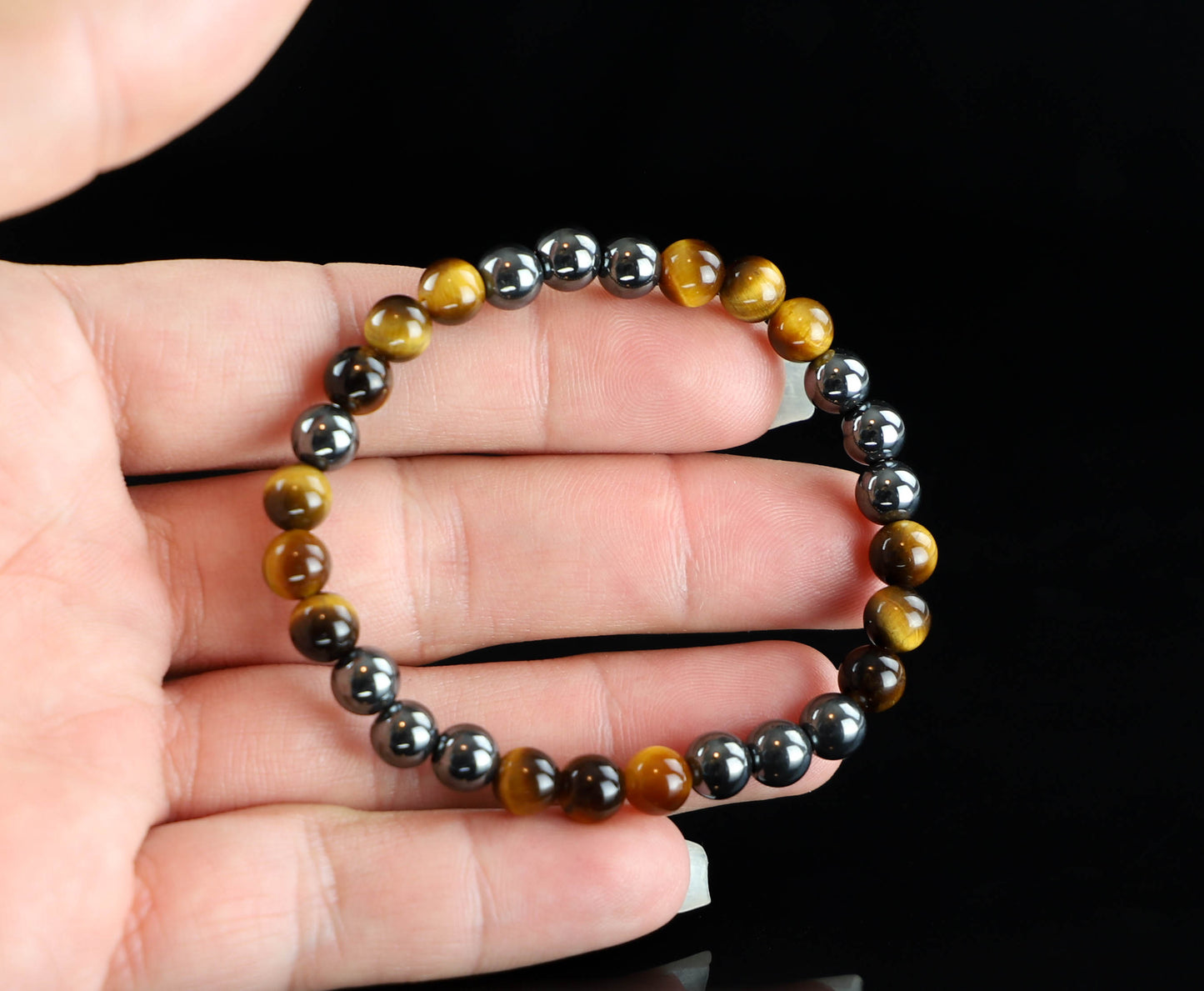 Tigers Eye & Hematite Gemstone Bracelet