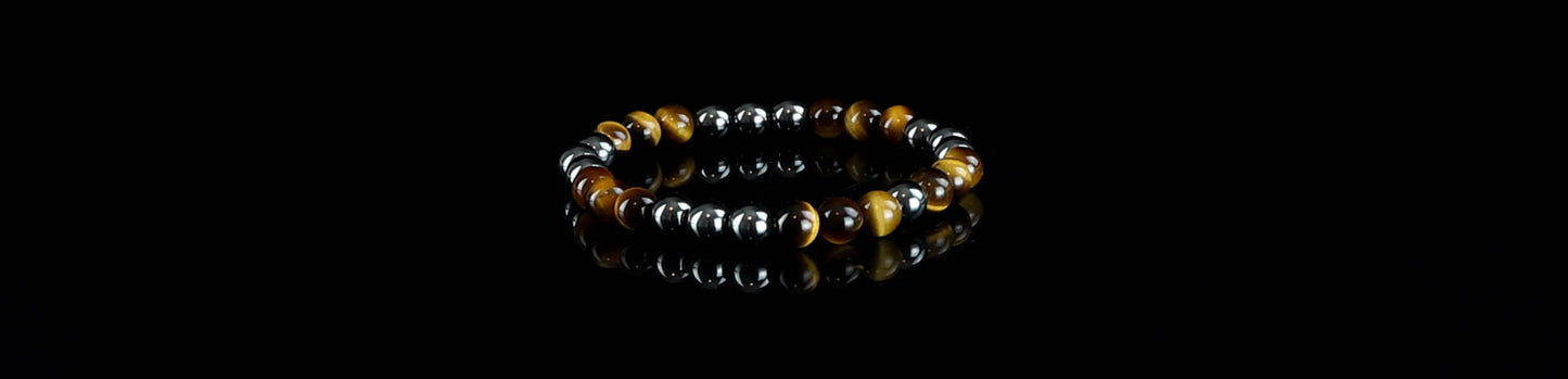 Tigers Eye & Hematite Gemstone Bracelet