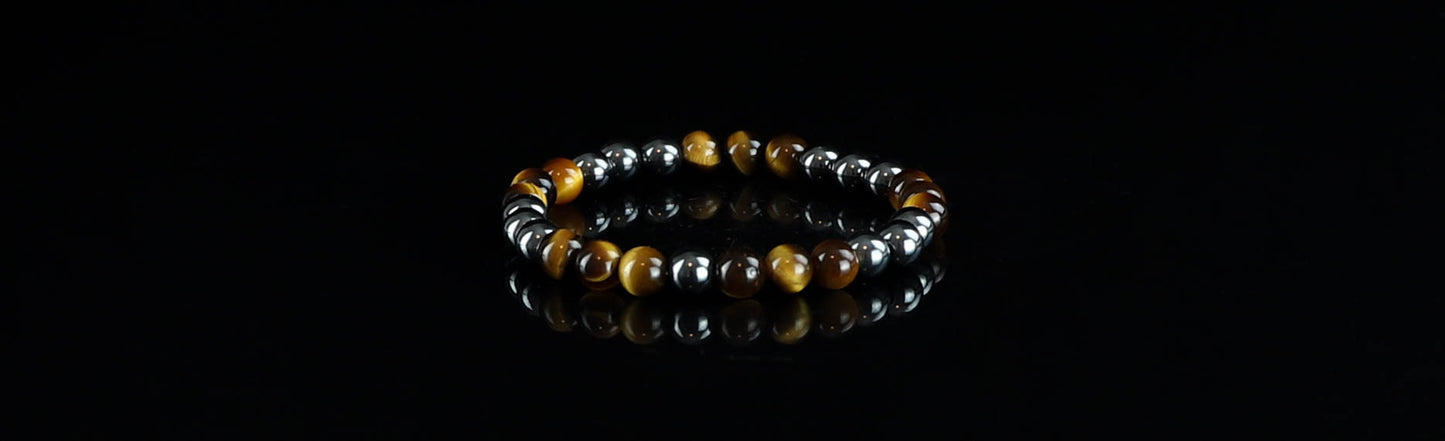 Tigers Eye & Hematite Gemstone Bracelet