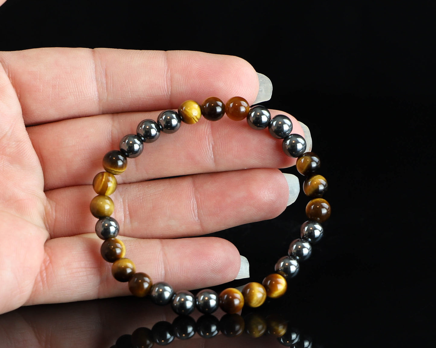 Tigers Eye & Hematite Gemstone Bracelet