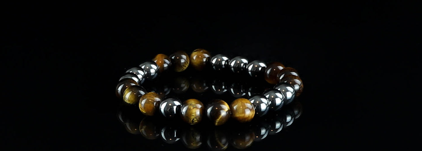 Tigers Eye & Hematite Gemstone Bracelet