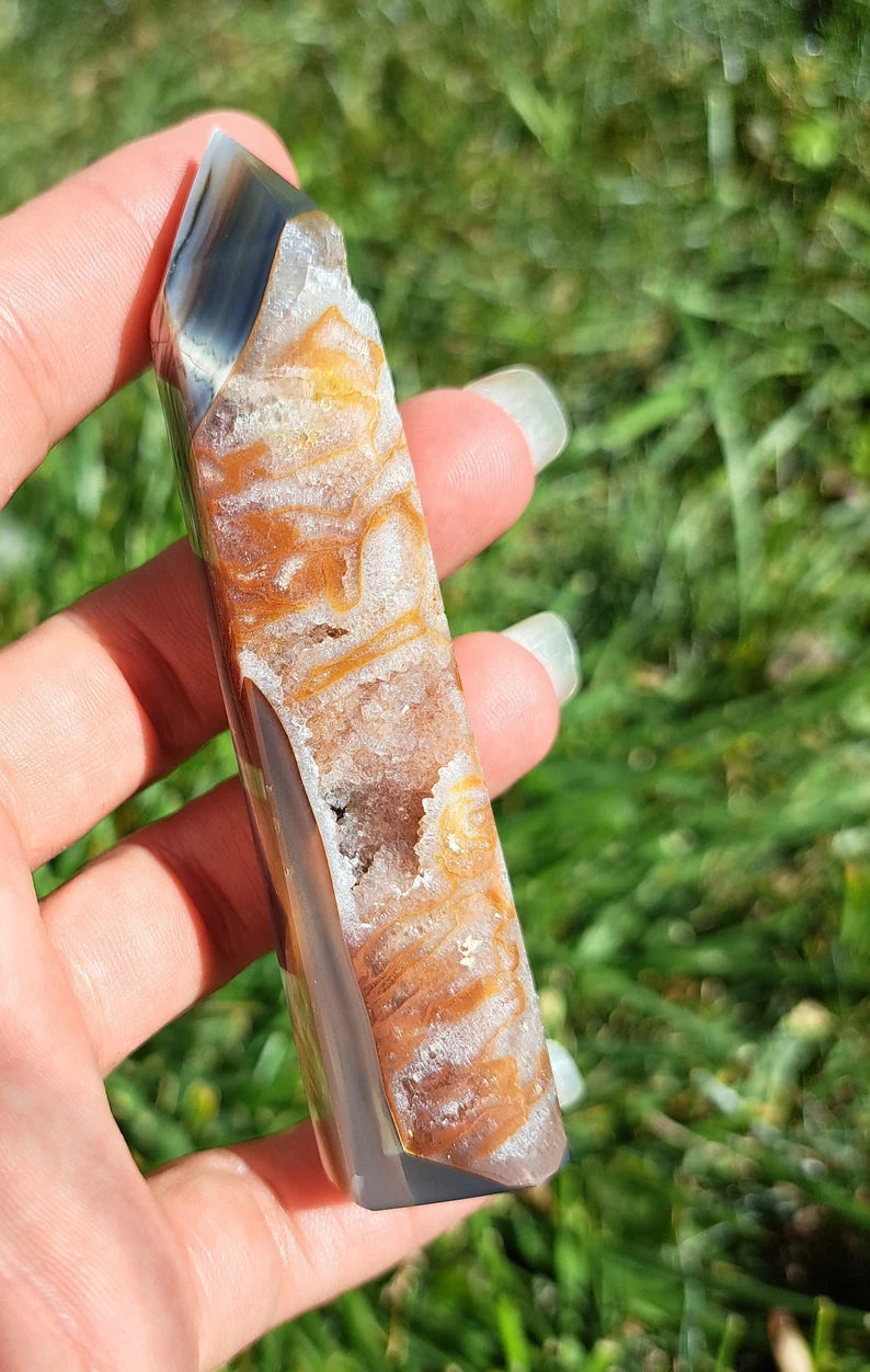 Stunning Agate Druzy Tower - Harmony, Positive Vibes, Inner Balance