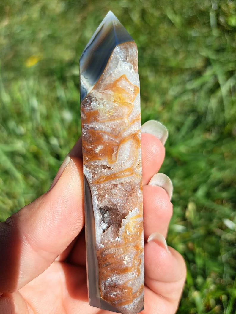 Stunning Agate Druzy Tower - Harmony, Positive Vibes, Inner Balance