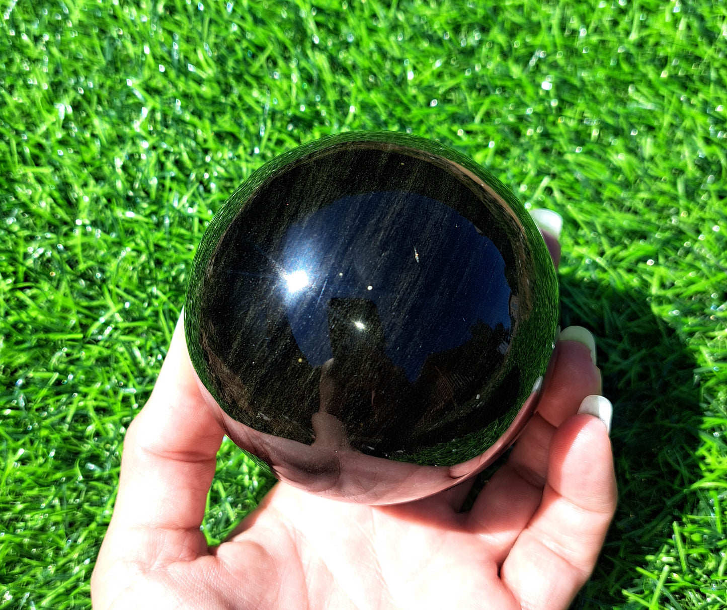 Golden Sheen Obsidian Sphere