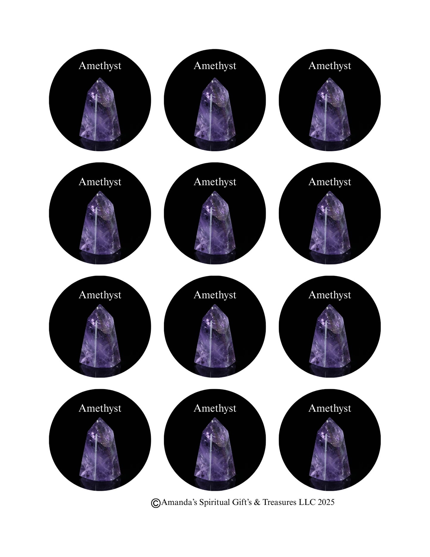 Amethyst Crystal Sticker - Digital Download