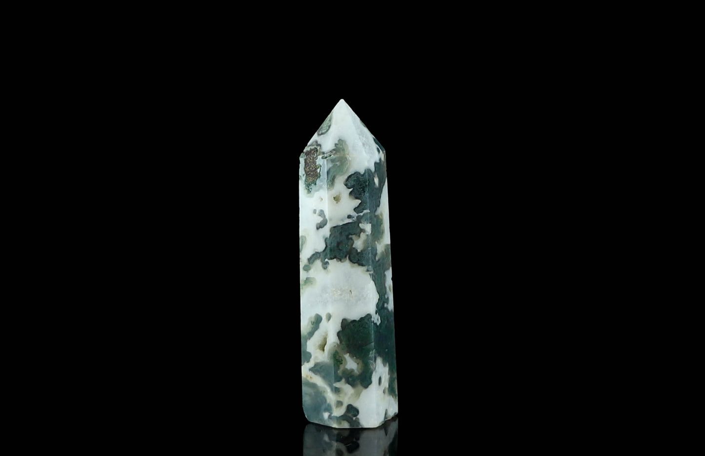 Natural Moss Agate Tower - Grounding and Healing Crystal