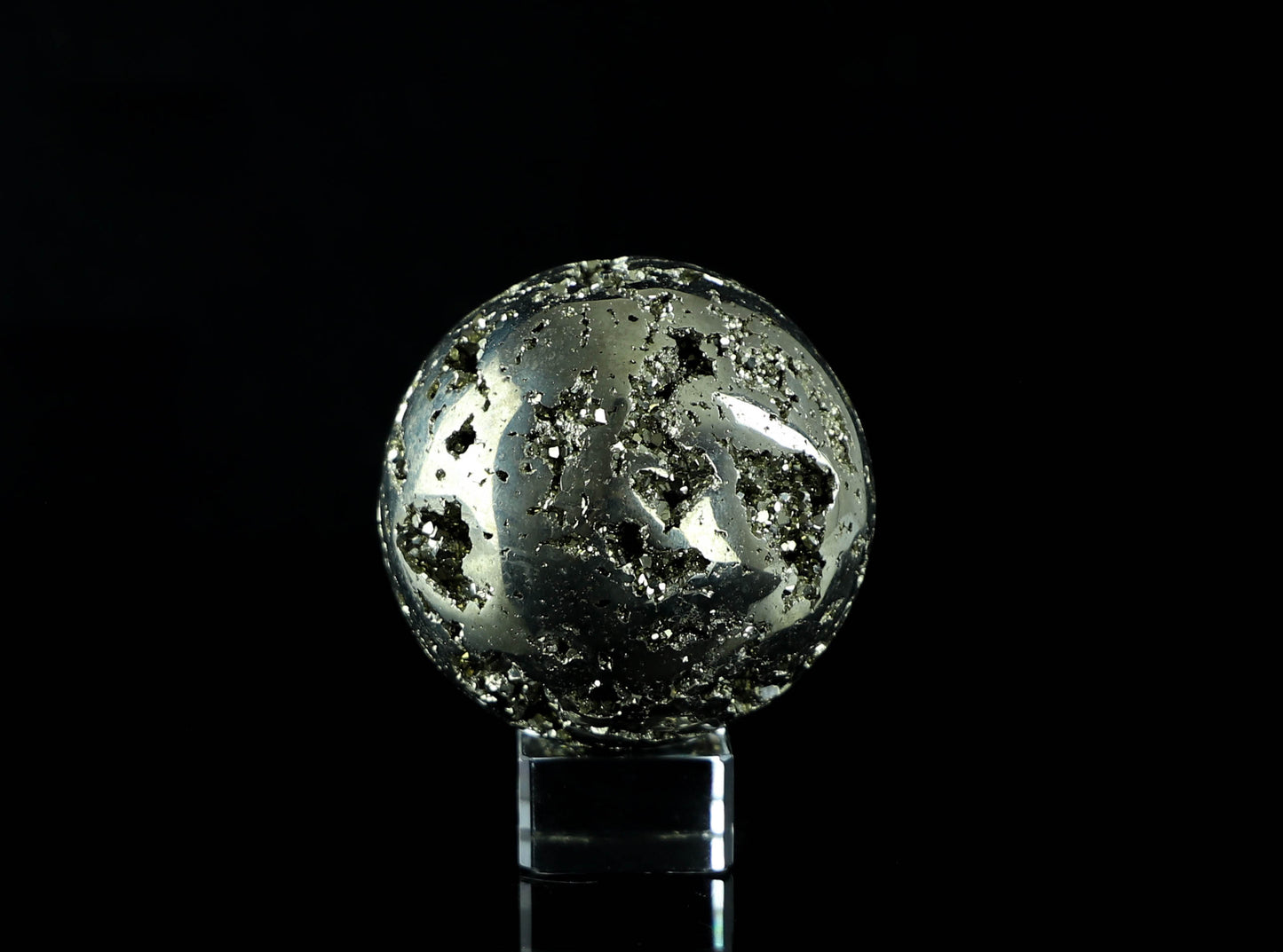 Druzy Pyrite Sphere - Handcrafted Crystal Sphere for Manifesting Wealth and Luck
