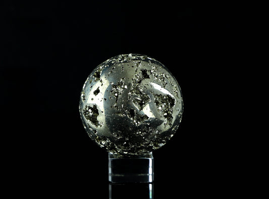 Druzy Pyrite Sphere - Handcrafted Crystal Sphere for Manifesting Wealth and Luck