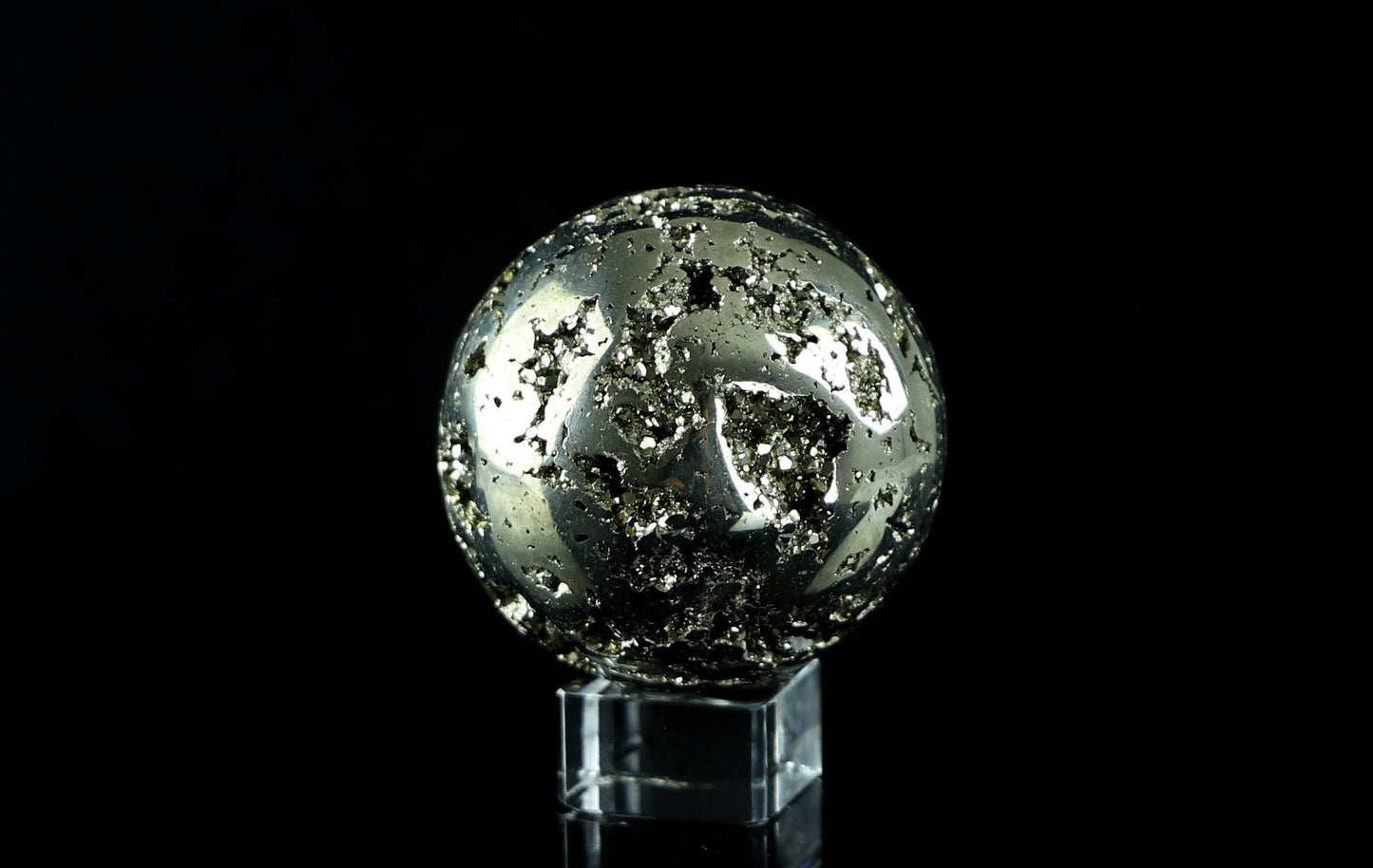 Druzy Pyrite Sphere - Handcrafted Crystal Sphere for Manifesting Wealth and Luck