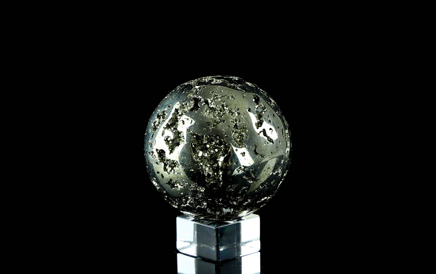 Druzy Pyrite Sphere - Handcrafted Crystal Sphere for Manifesting Wealth and Luck