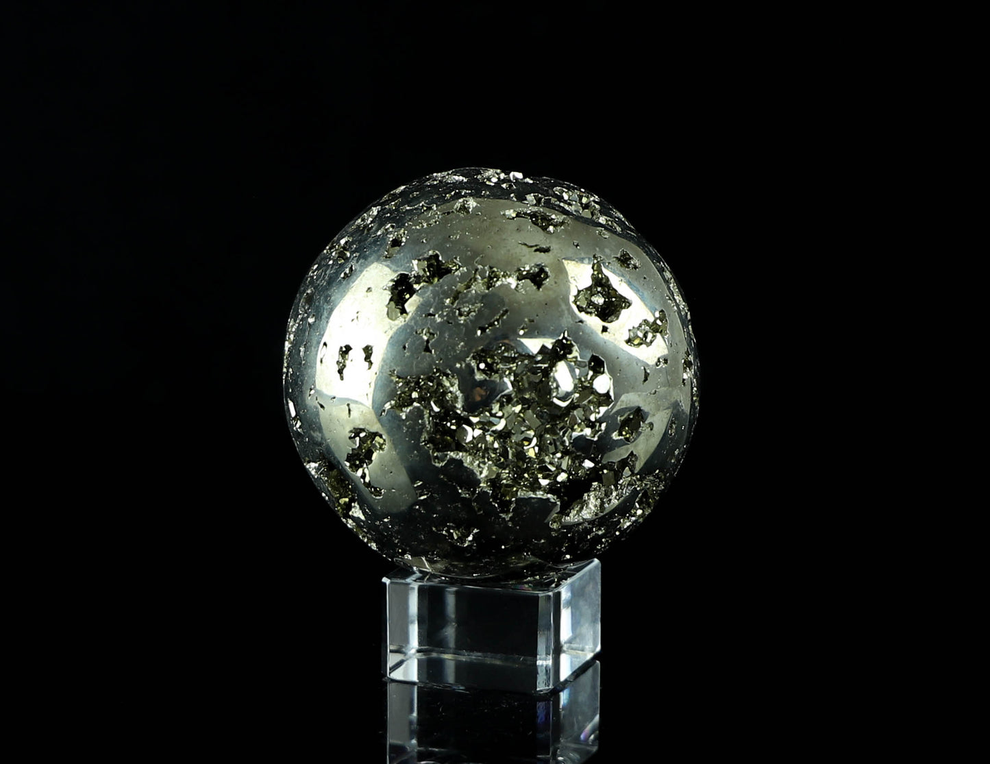 Druzy Pyrite Sphere - Handcrafted Crystal Sphere for Manifesting Wealth and Luck