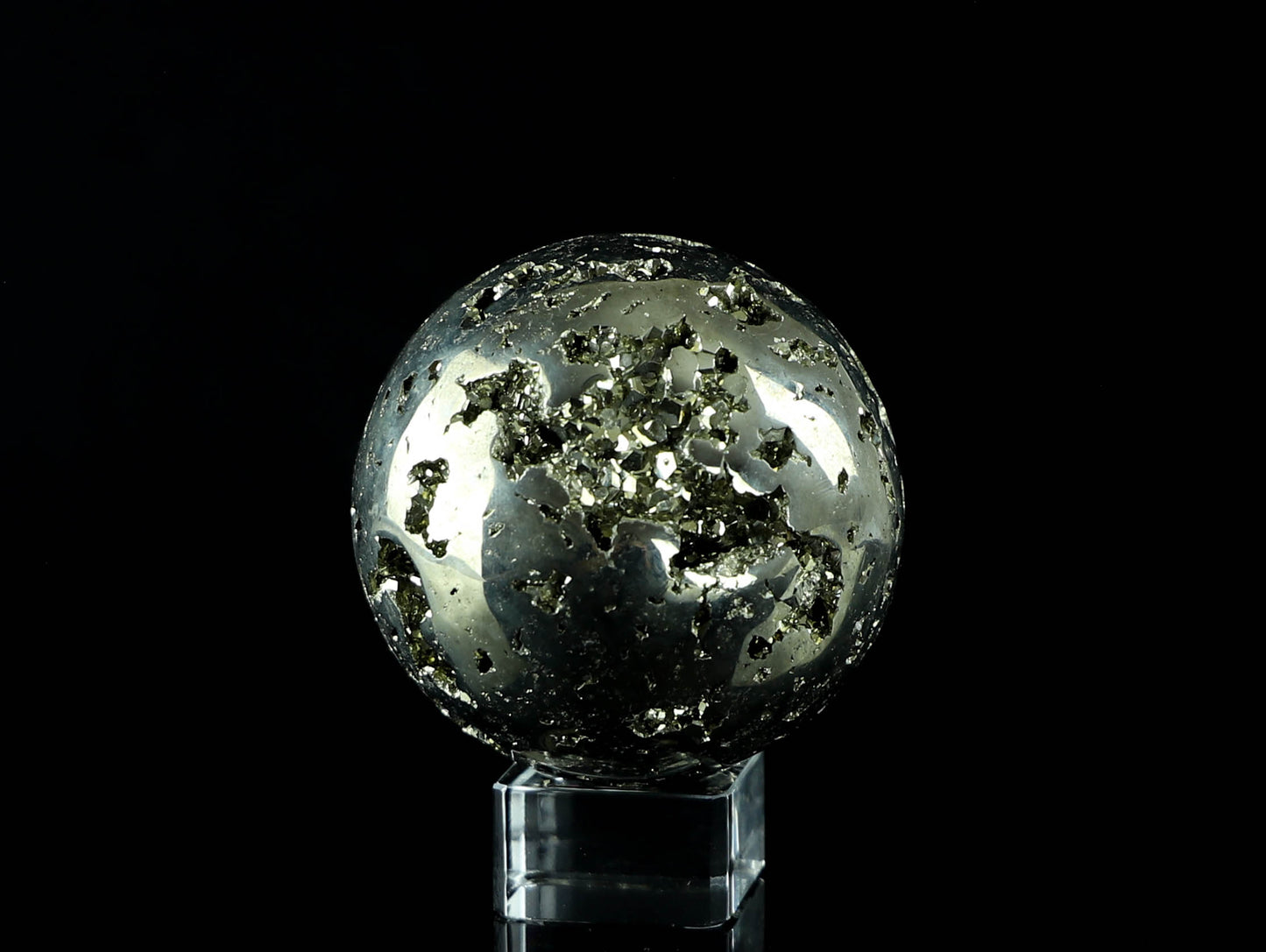 Druzy Pyrite Sphere - Handcrafted Crystal Sphere for Manifesting Wealth and Luck