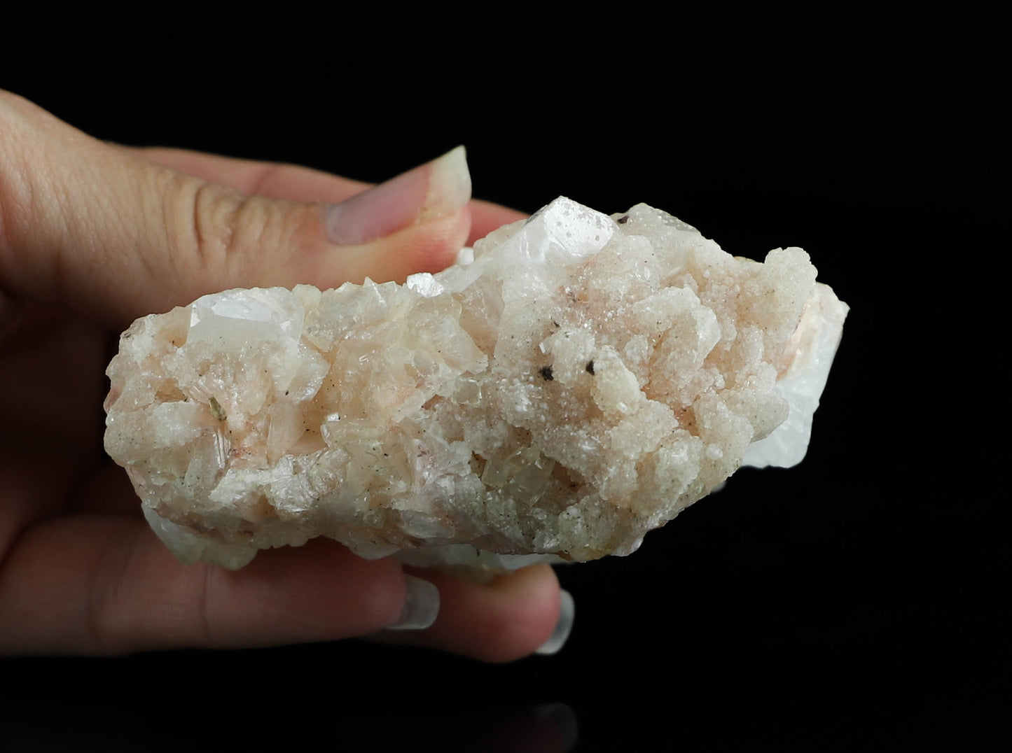 Peach Stilbite Cluster with Apophyllite - Beautiful Home Décor, Energy Cleansing