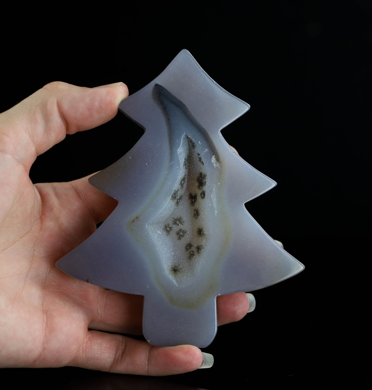 Agate Crystal Christmas Tree Carving