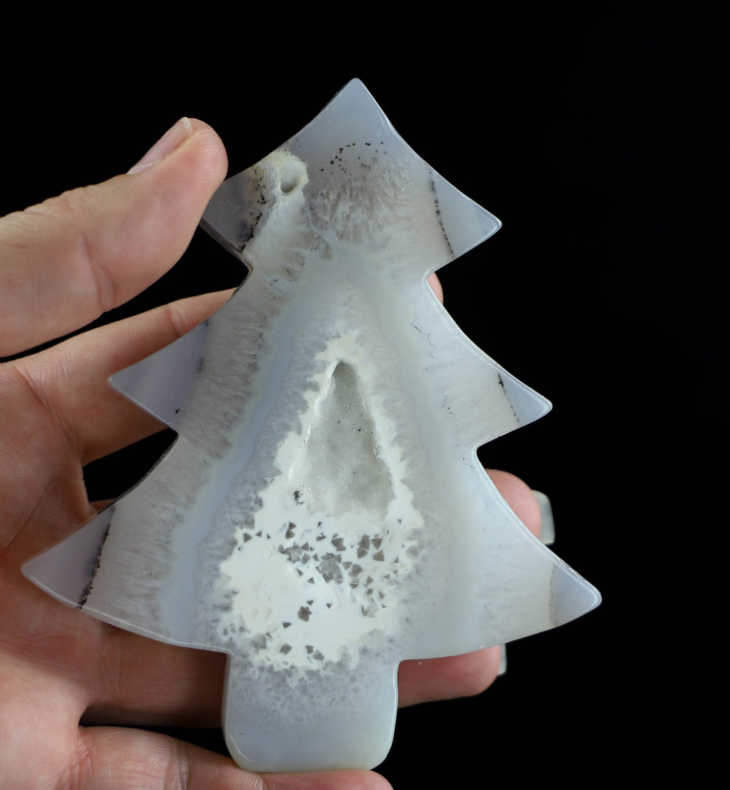 Agate Crystal Christmas Tree Carving