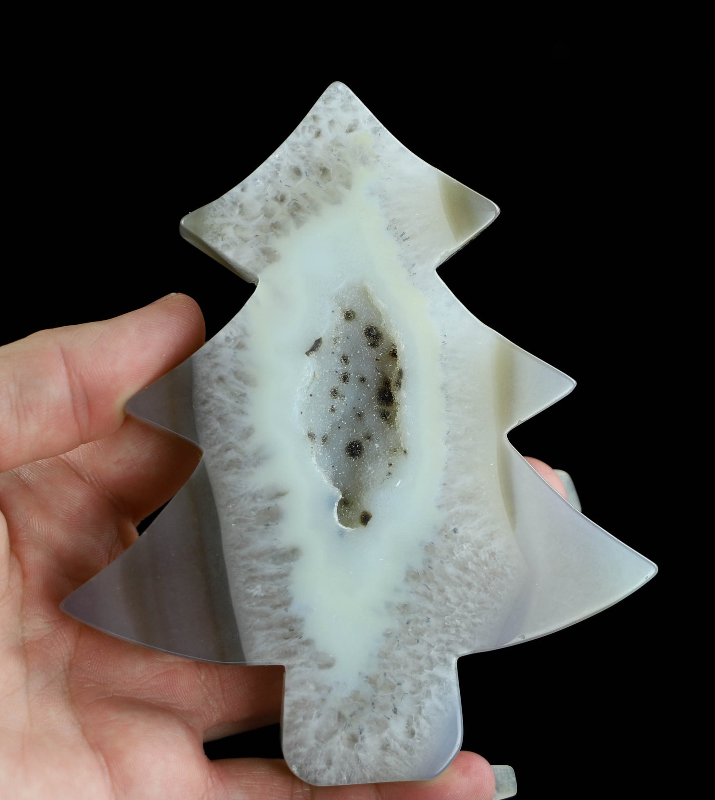 Agate Crystal Christmas Tree Carving