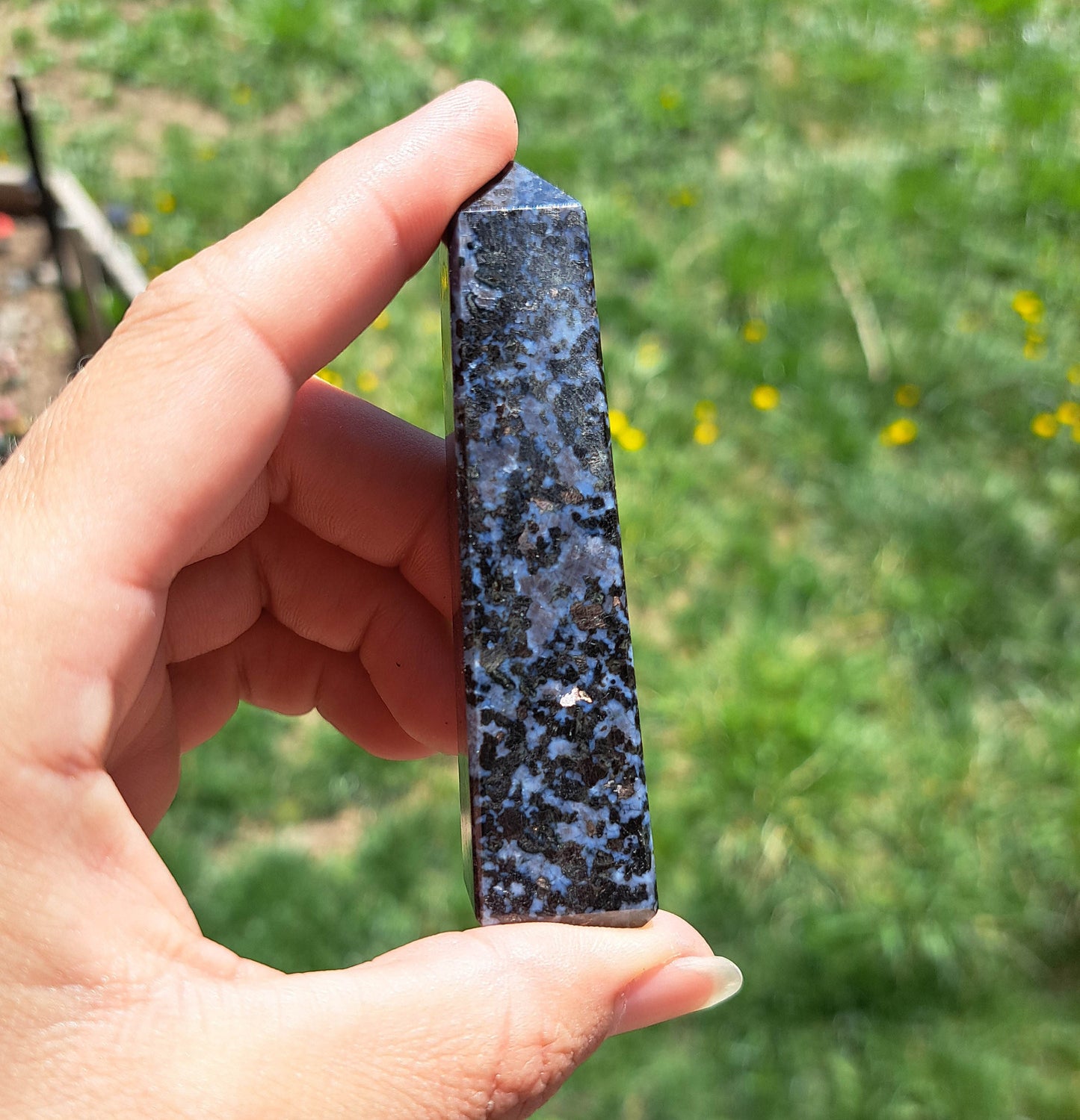 Indigo Gabbro Tower: Crystal Healing, Home Décor