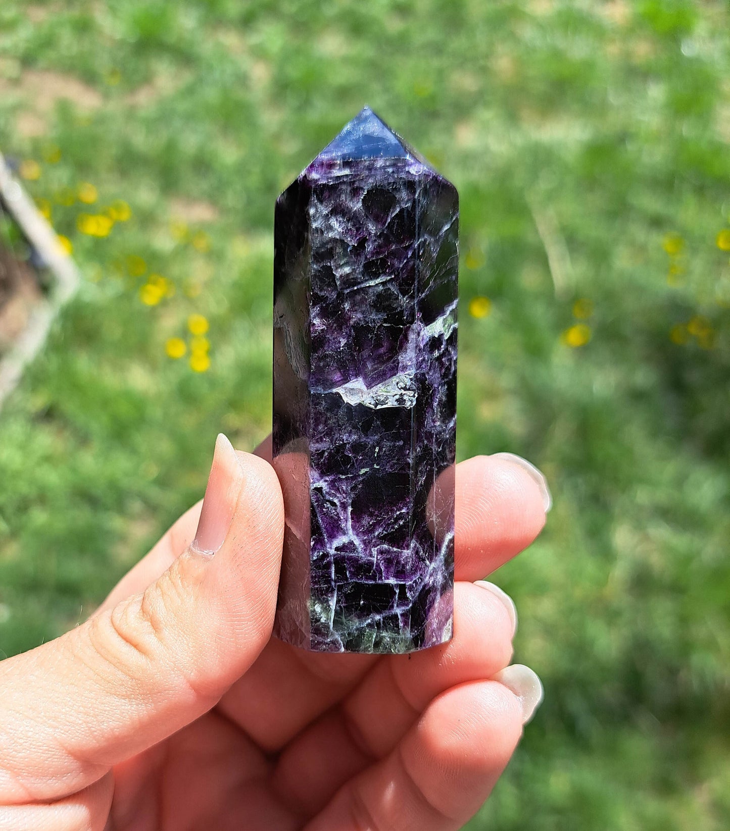 Purple Fluorite Tower - Crystal Healing and Home Décor