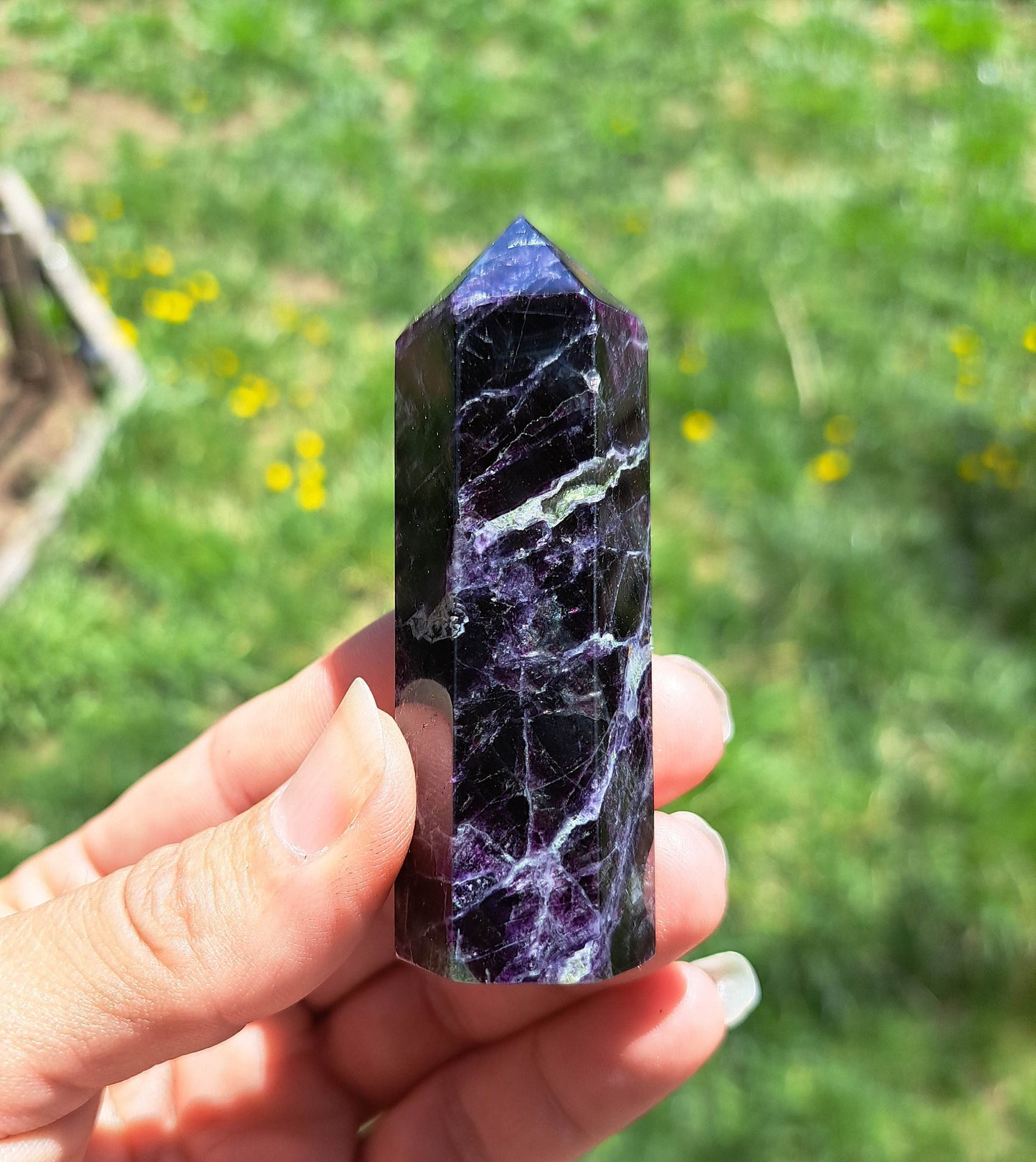 Purple Fluorite Tower - Crystal Healing and Home Décor