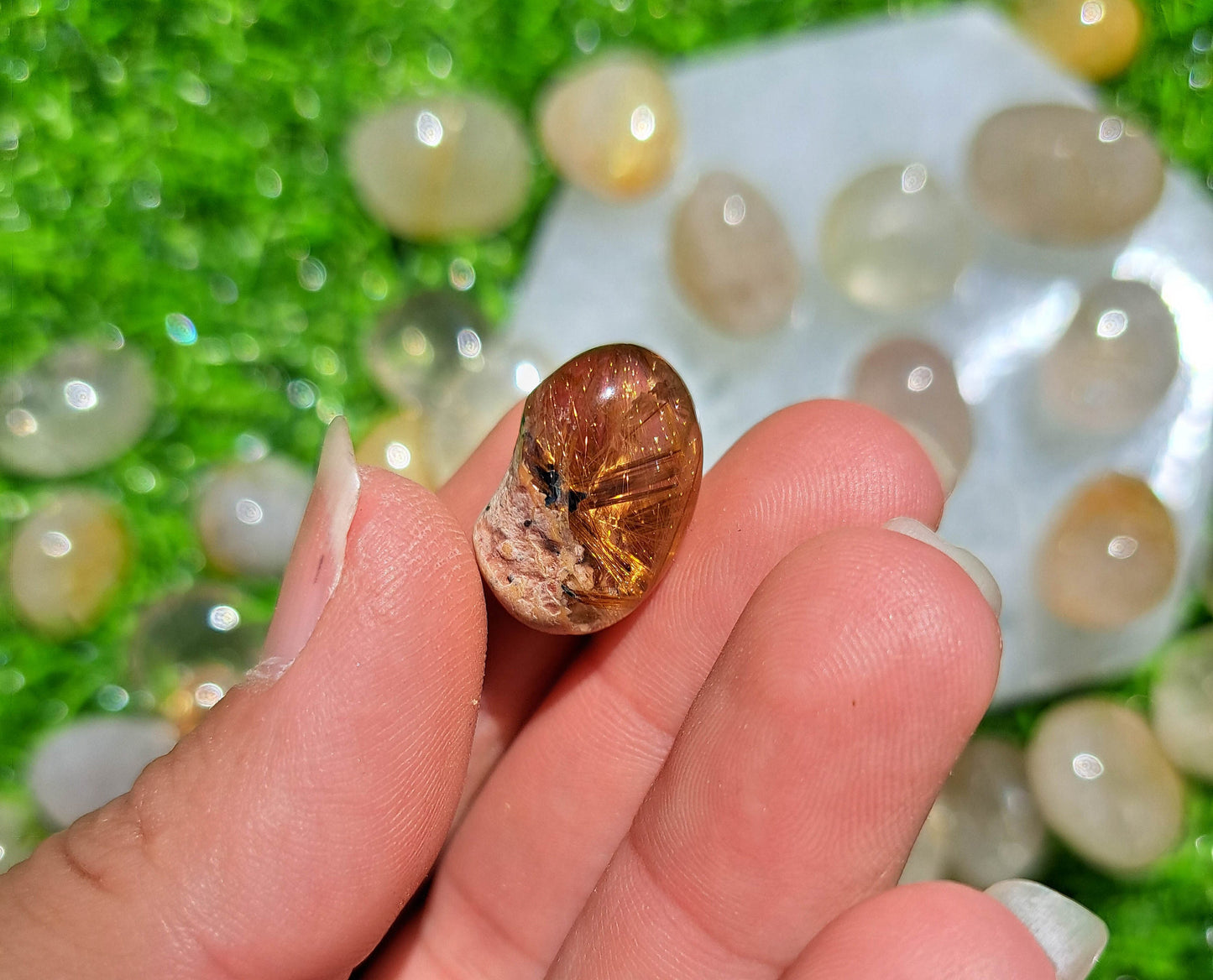 Golden Rutile Quartz Tumble - Metaphysical Crystal for Manifestation and Clarity