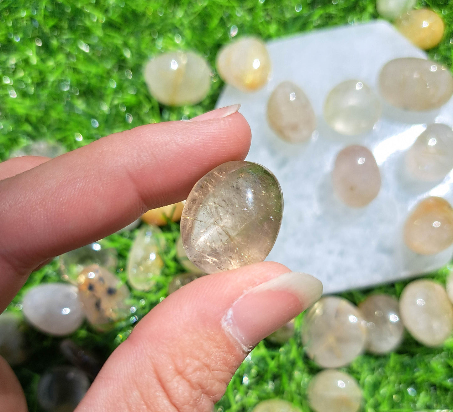 Golden Rutile Quartz Tumble - Metaphysical Crystal for Manifestation and Clarity