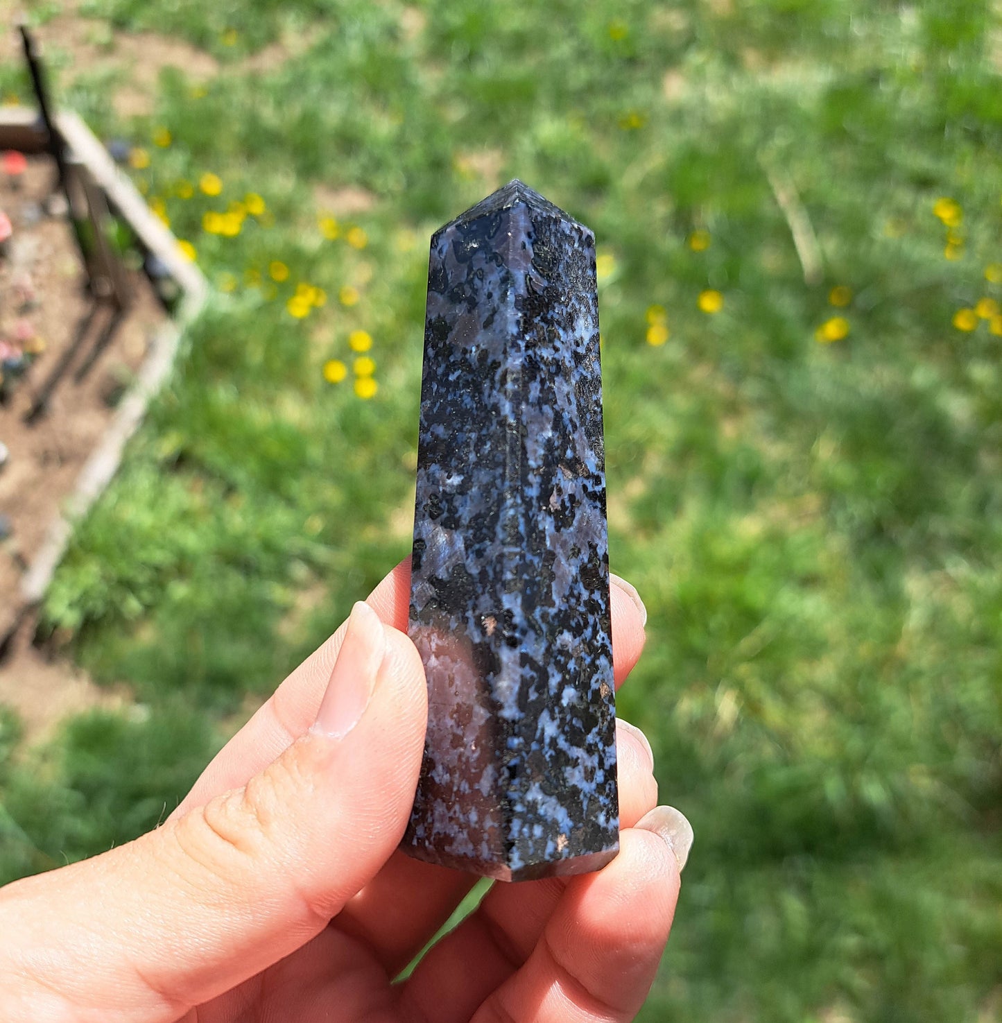 Indigo Gabbro Tower: Crystal Healing, Home Décor