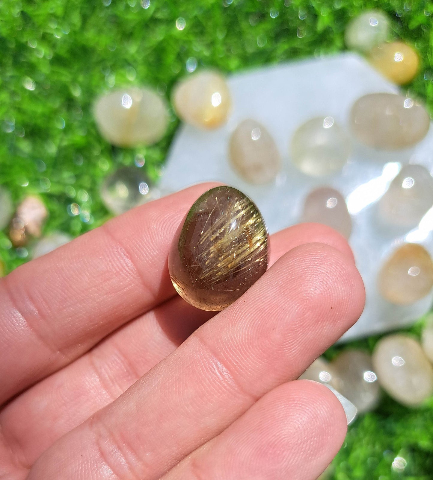 Golden Rutile Quartz Tumble - Metaphysical Crystal for Manifestation and Clarity