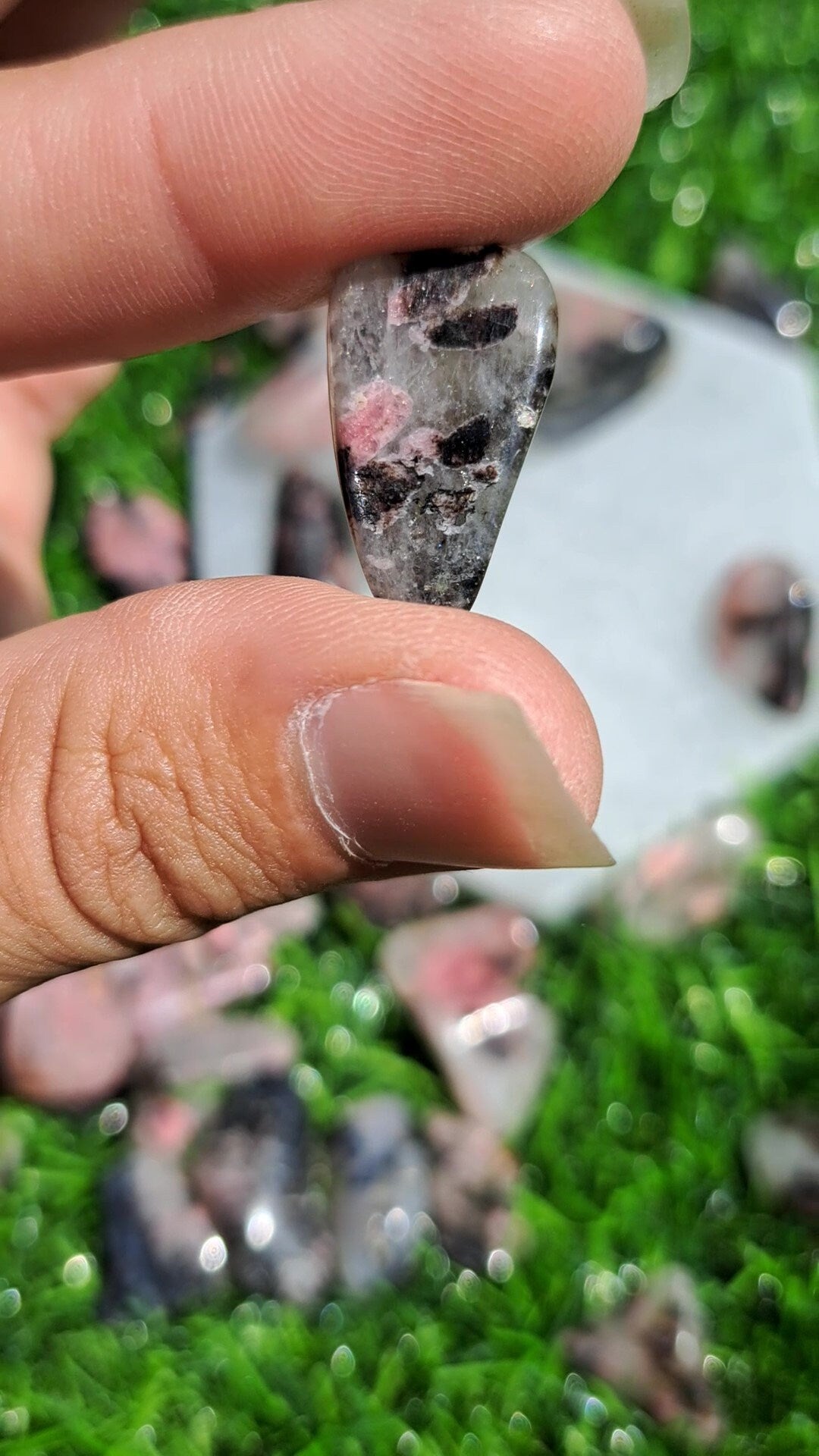 Natural Rhodonite Crystal Tumble - Enhance Love and Emotional Healing