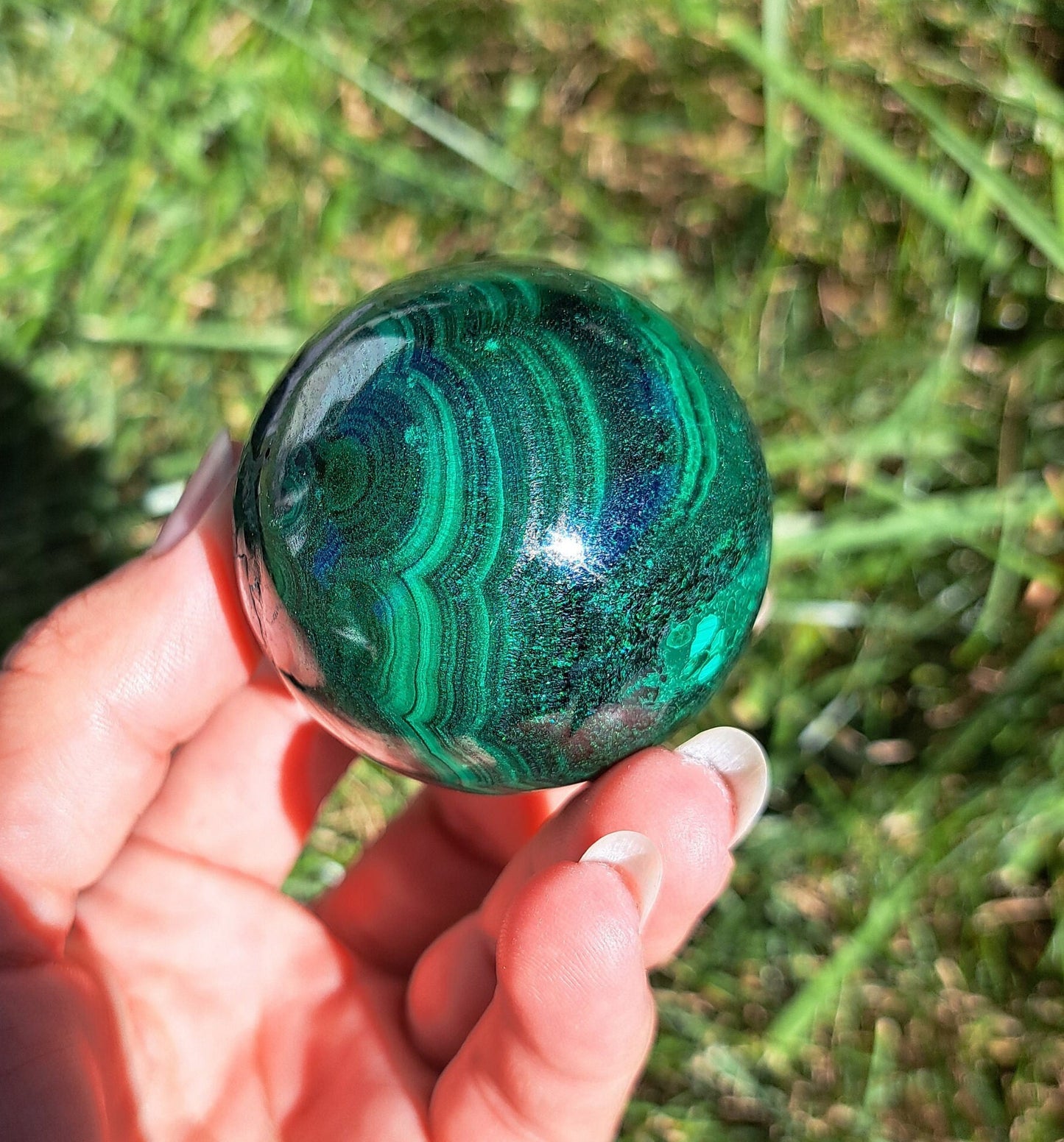 Malachite Crystal Sphere - Transformation, Meditation, Personal Growth, Crystal Collection